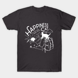 Happiness Is A Day Spent Hiking With My Cat | Hikers and Cats Lover Gift T-Shirt